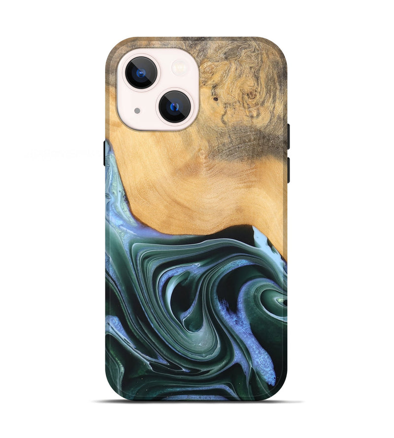 iPhone 13 Wood Live Edge Phone Case - Lonnie (Green, 744375)