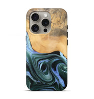 iPhone 16 Pro Wood Live Edge Phone Case - Lonnie (Green, 744375)