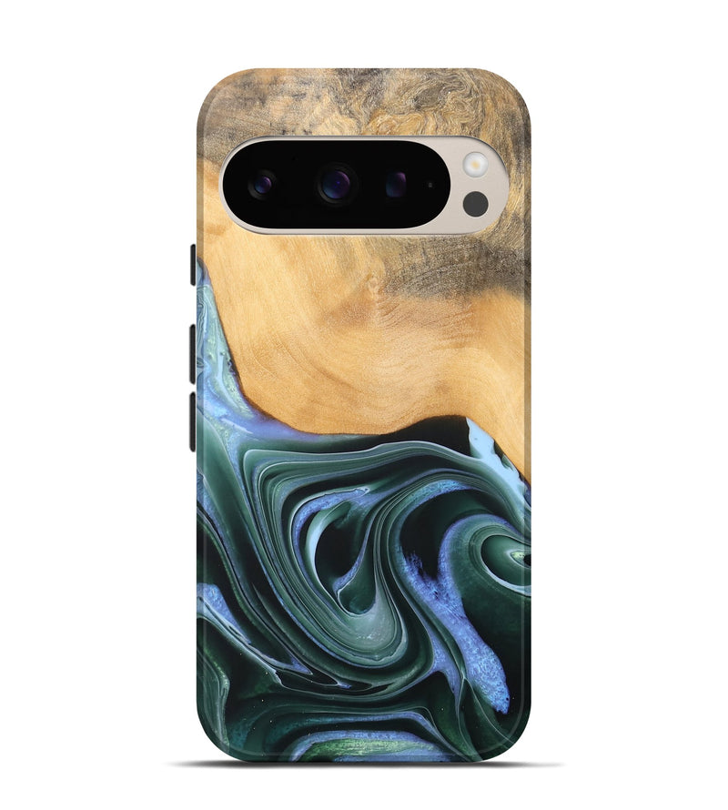 Pixel 9 Wood Live Edge Phone Case - Lonnie (Green, 744375)