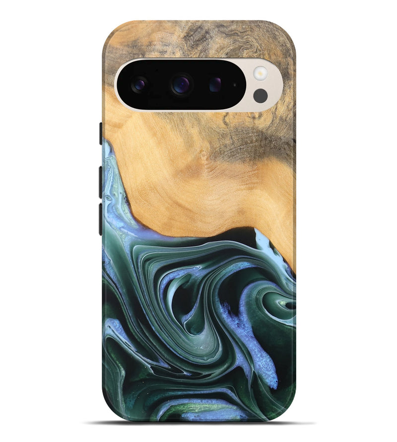 Pixel 9 Pro XL Wood Live Edge Phone Case - Lonnie (Green, 744375)