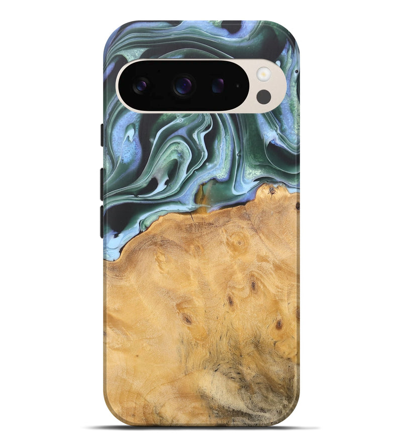 Pixel 9 Pro XL Wood Live Edge Phone Case - Charis (Green, 744376)