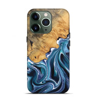 iPhone 13 Pro Wood Live Edge Phone Case - Kinley (Blue, 744377)