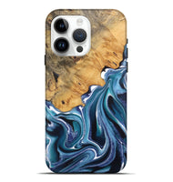 iPhone 15 Pro Max Wood Live Edge Phone Case - Kinley (Blue, 744377)