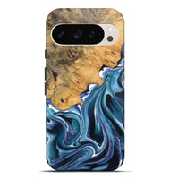 Pixel 9 Pro XL Wood Live Edge Phone Case - Kinley (Blue, 744377)