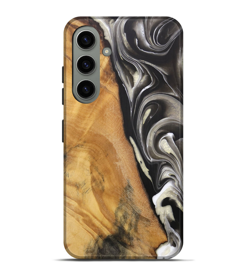 Galaxy S24 Plus Wood Live Edge Phone Case - Jester (Black & White, 744378)