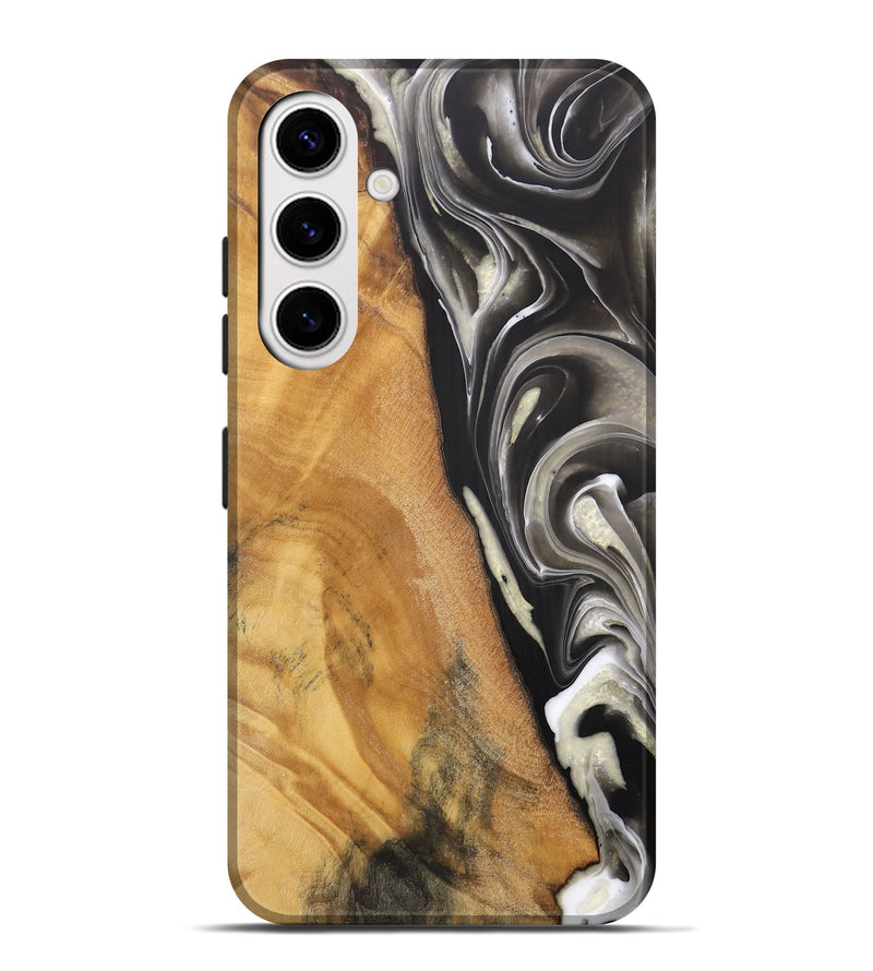 Galaxy S25 Plus Wood Live Edge Phone Case - Jester (Black & White, 744378)