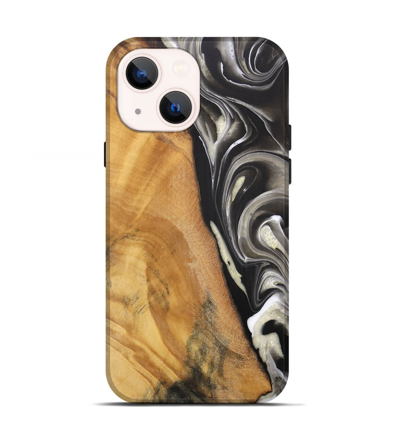 iPhone 13 Wood Live Edge Phone Case - Jester (Black & White, 744378)