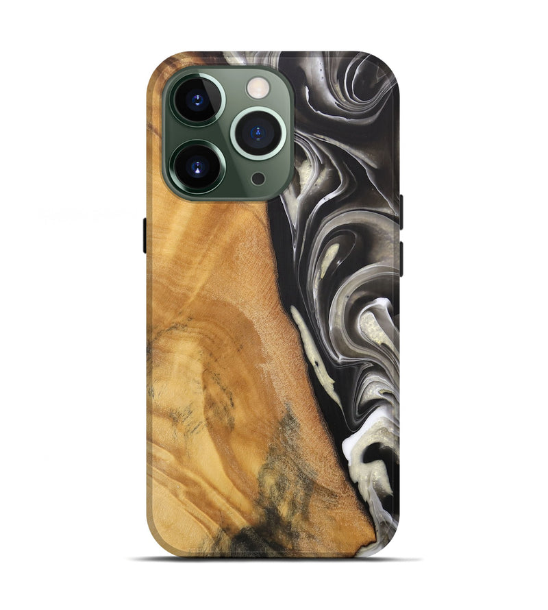 iPhone 13 Pro Wood Live Edge Phone Case - Jester (Black & White, 744378)