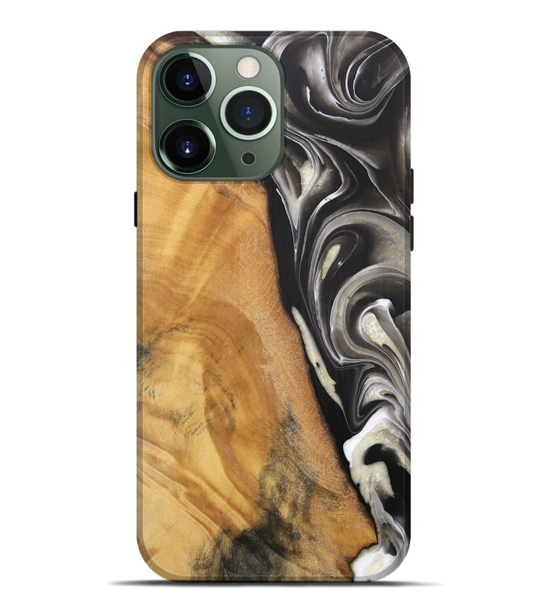 iPhone 13 Pro Max Wood Live Edge Phone Case - Jester (Black & White, 744378)