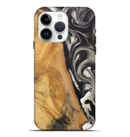 iPhone 15 Pro Max Wood Live Edge Phone Case - Jester (Black & White, 744378)