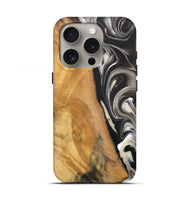 iPhone 16 Pro Wood Live Edge Phone Case - Jester (Black & White, 744378)