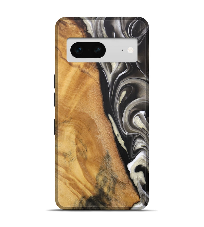 Pixel 7 Wood Live Edge Phone Case - Jester (Black & White, 744378)