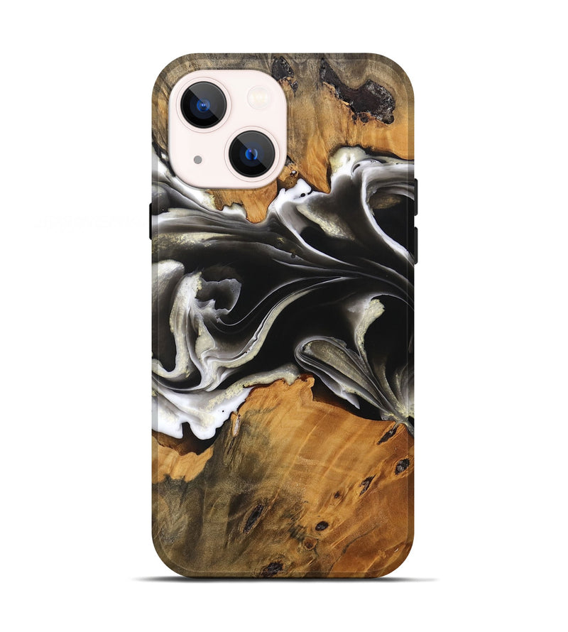 iPhone 13 Wood Live Edge Phone Case - North (Black & White, 744379)