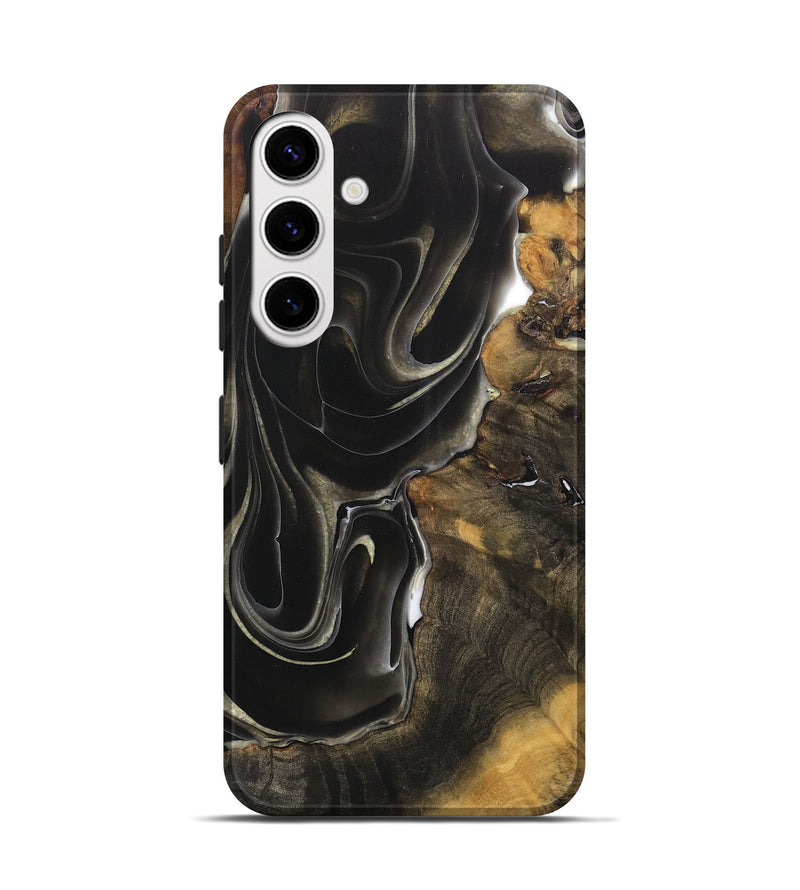 Galaxy S25 Wood Live Edge Phone Case - Destin (Black & White, 744382)