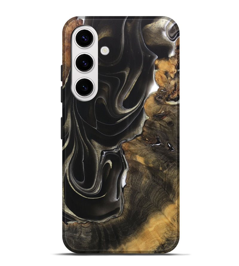 Galaxy S25 Plus Wood Live Edge Phone Case - Destin (Black & White, 744382)