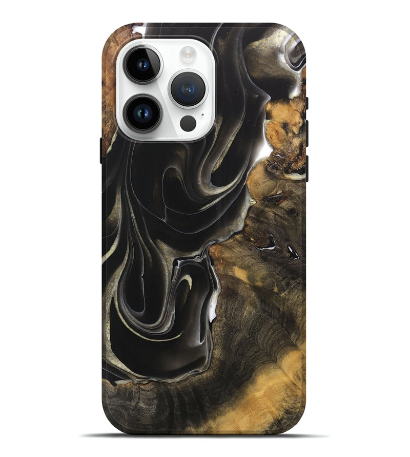 iPhone 15 Pro Max Wood Live Edge Phone Case - Destin (Black & White, 744382)