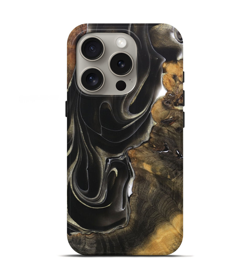 iPhone 16 Pro Wood Live Edge Phone Case - Destin (Black & White, 744382)