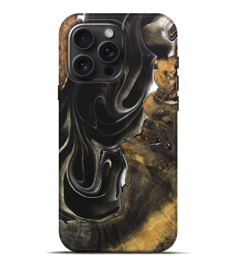 iPhone 16 Pro Max Wood Live Edge Phone Case - Destin (Black & White, 744382)