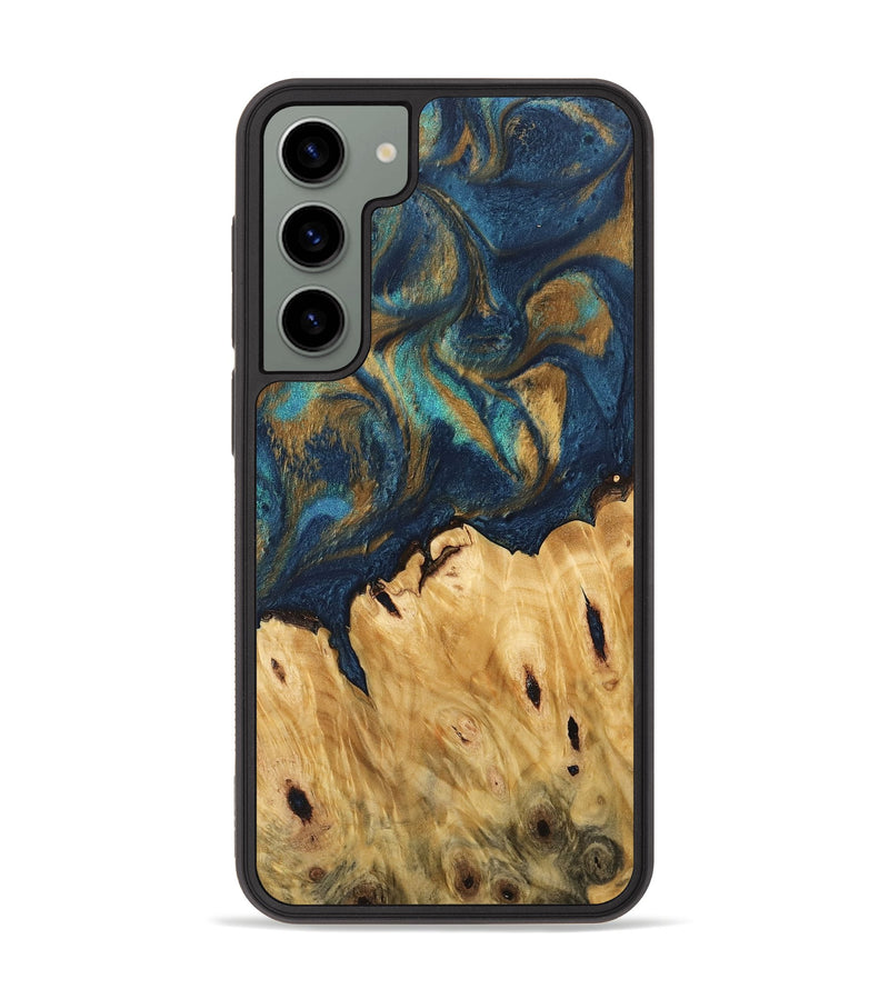 Galaxy S23 Plus Wood Phone Case - Teca (Teal & Gold, 744393)