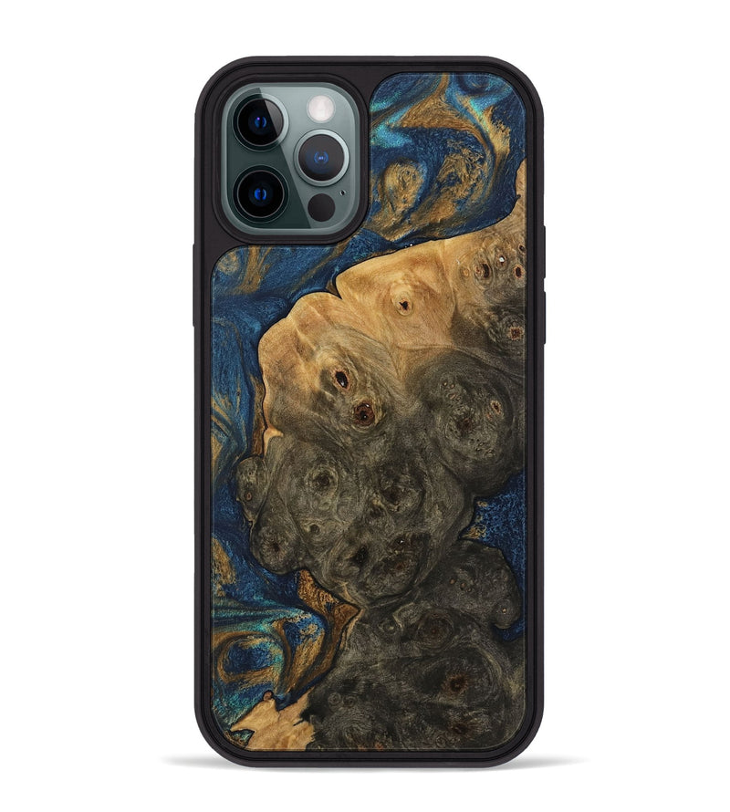 iPhone 12 Pro Max Wood Phone Case - Lyle (Teal & Gold, 744394)