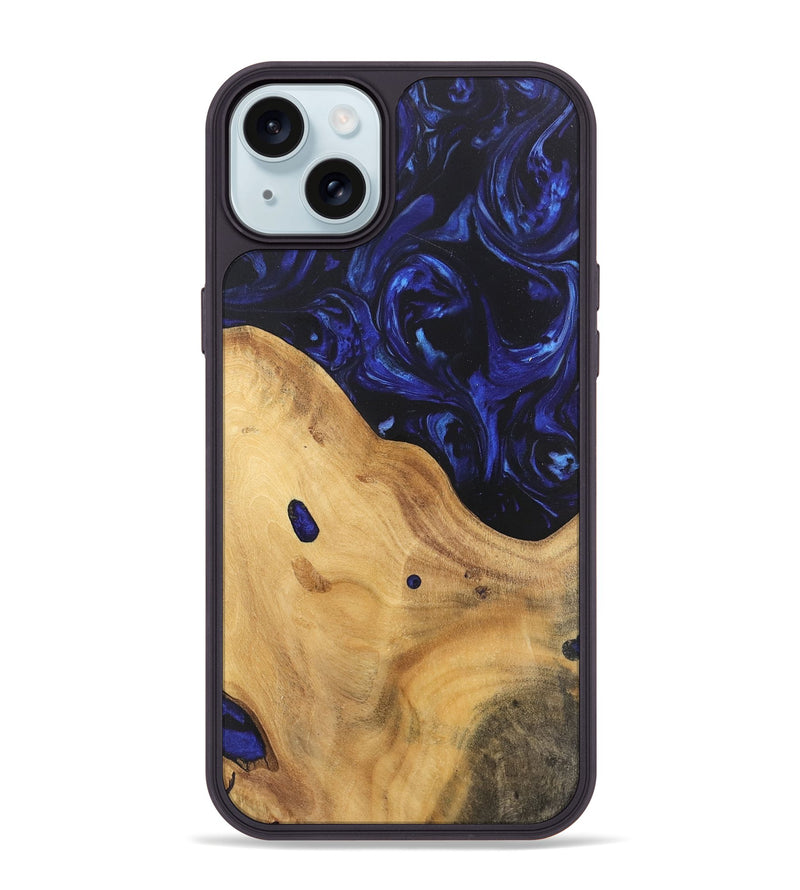 iPhone 15 Plus Wood Phone Case - Selva (Blue, 744413)