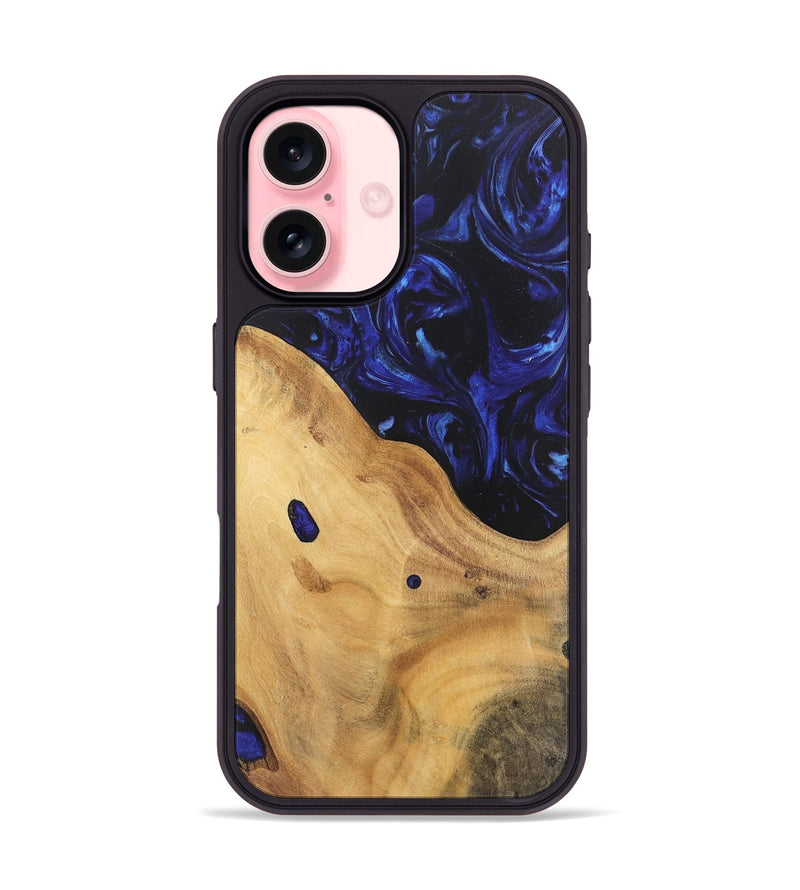 iPhone 16 Wood Phone Case - Selva (Blue, 744413)