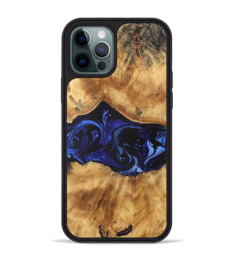 iPhone 12 Pro Max Wood Phone Case - Taiwana (Blue, 744417)