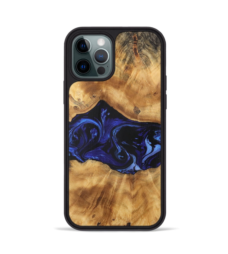 iPhone 12 Pro Wood Phone Case - Taiwana (Blue, 744417)