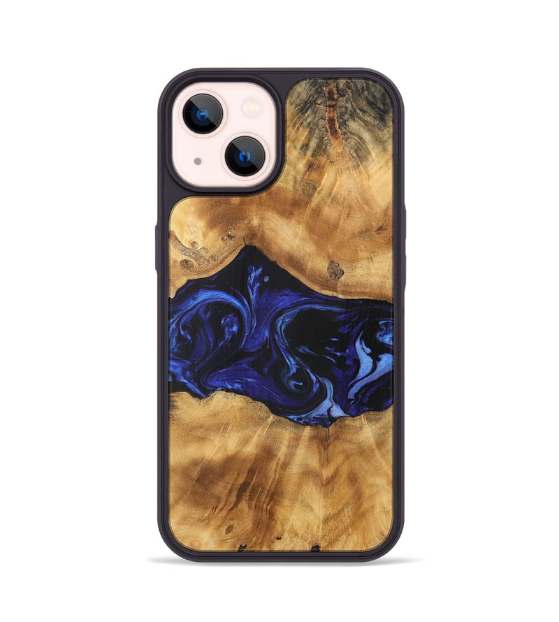 iPhone 14 Wood Phone Case - Taiwana (Blue, 744417)