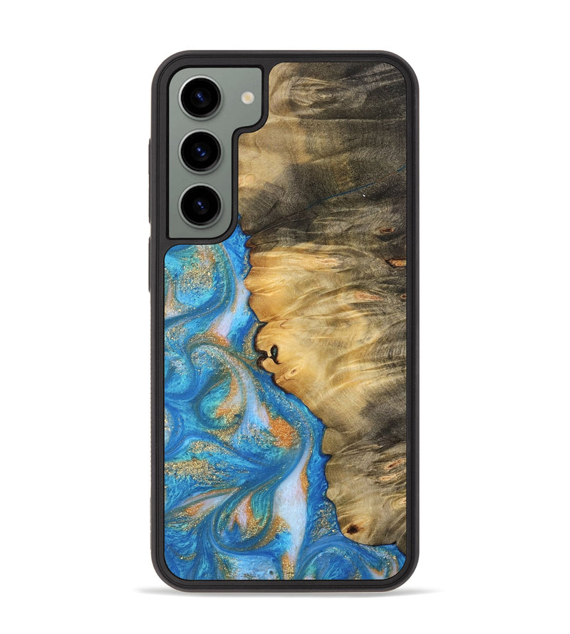 Galaxy S23 Plus Wood Phone Case - Enis (Teal & Gold, 744424)