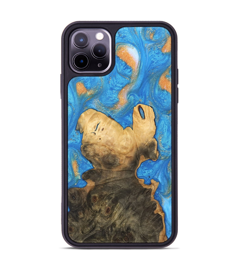 iPhone 11 Pro Max Wood Phone Case - Daniela (Teal & Gold, 744434)