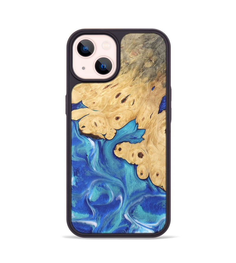 iPhone 14 Wood Phone Case - Bawn (Blue, 744442)