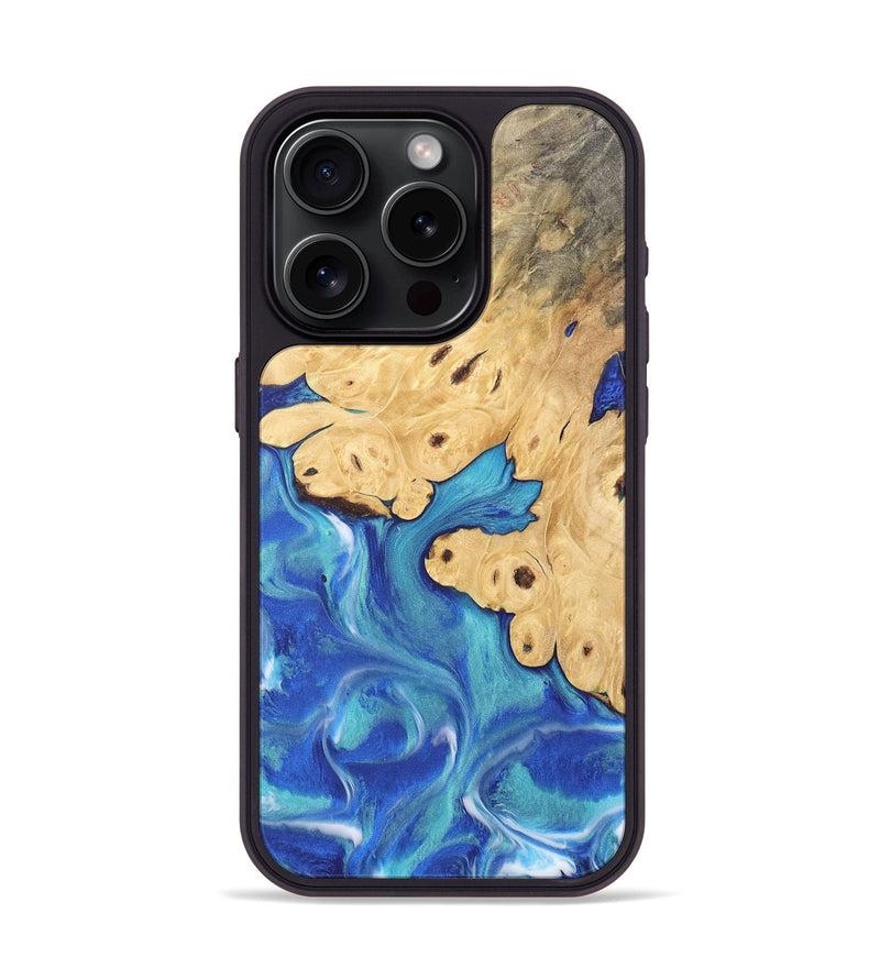 iPhone 15 Pro Wood Phone Case - Bawn (Blue, 744442)