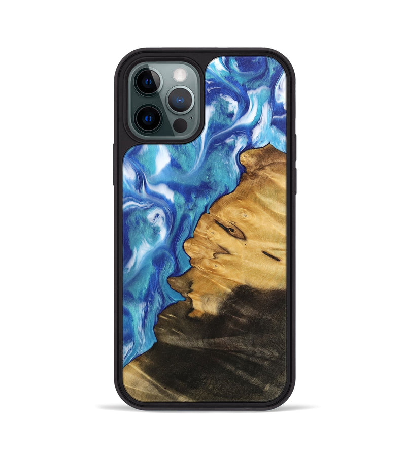 iPhone 12 Pro Wood Phone Case - Tatsman (Blue, 744453)