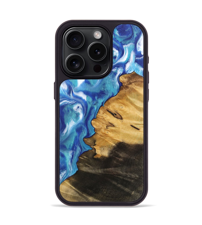 iPhone 15 Pro Wood Phone Case - Tatsman (Blue, 744453)