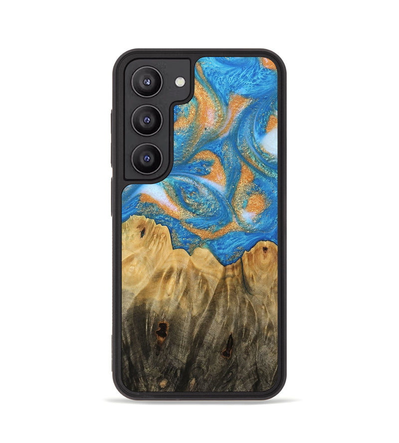 Galaxy S23 Wood Phone Case - Glori (Teal & Gold, 744459)