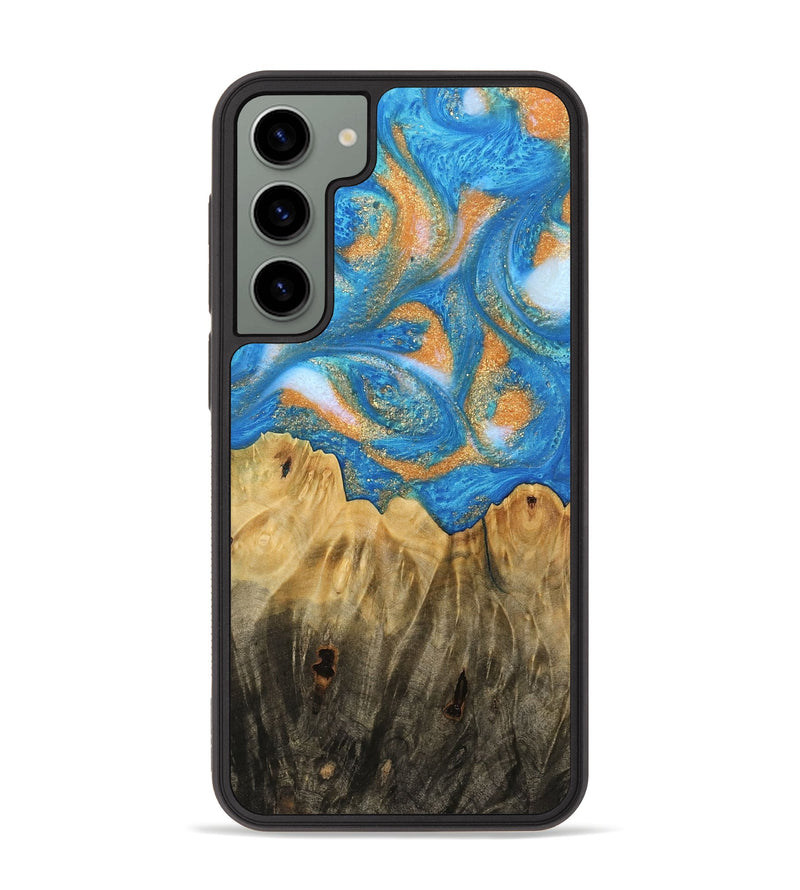 Galaxy S23 Plus Wood Phone Case - Glori (Teal & Gold, 744459)