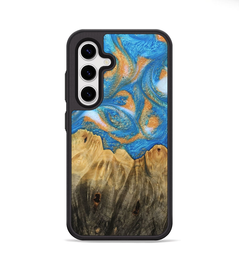 Galaxy S25 Plus Wood Phone Case - Glori (Teal & Gold, 744459)