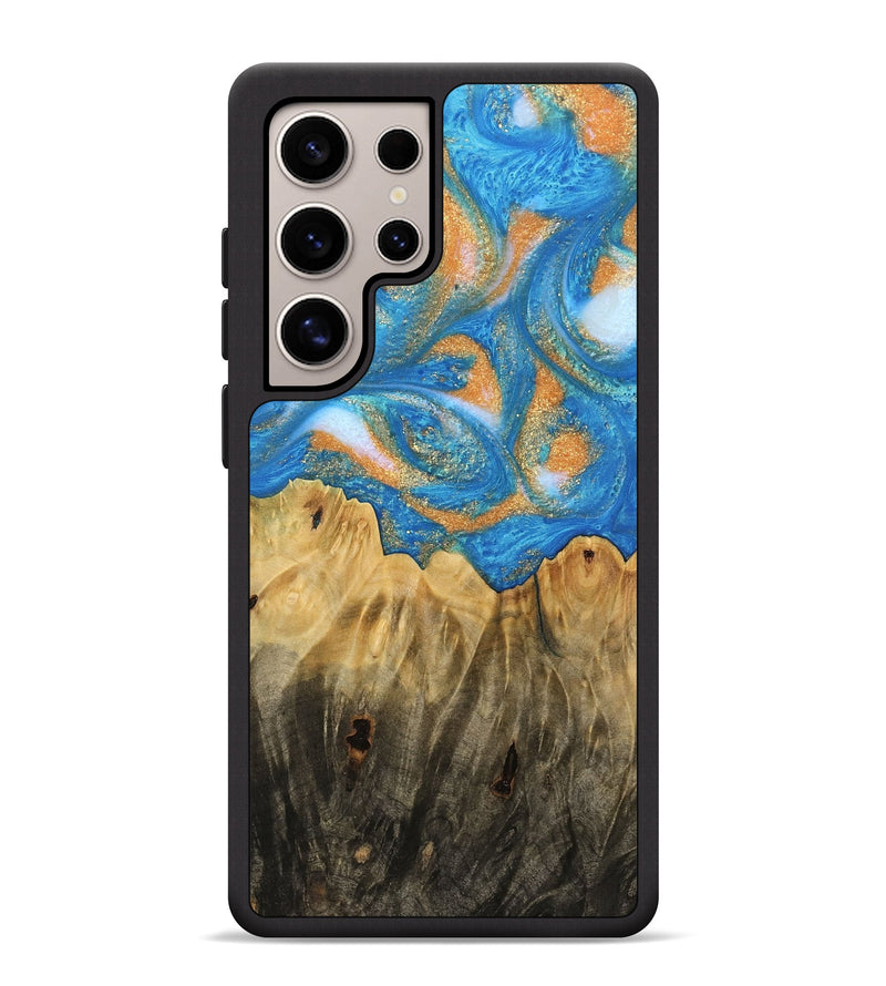 Galaxy S25 Ultra Wood Phone Case - Glori (Teal & Gold, 744459)