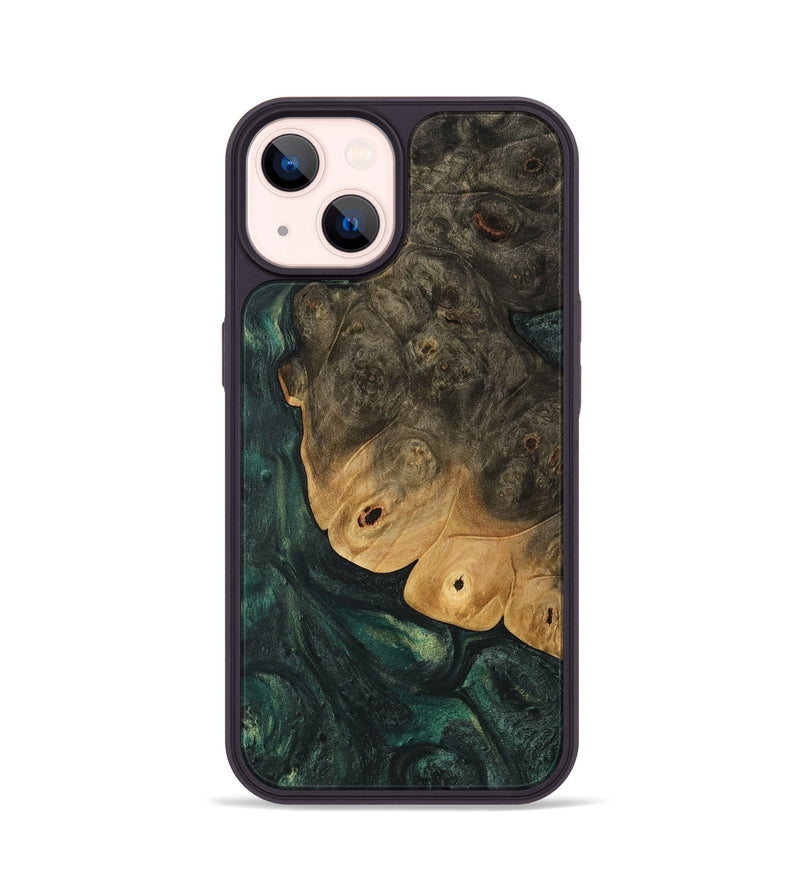 iPhone 14 Wood Phone Case - Ancel (Green, 744464)