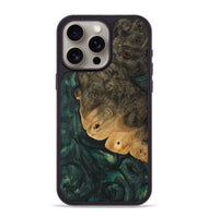 iPhone 15 Pro Max Wood Phone Case - Ancel (Green, 744464)