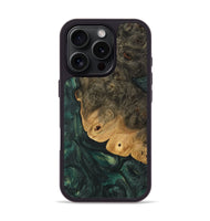 iPhone 16 Pro Wood Phone Case - Ancel (Green, 744464)