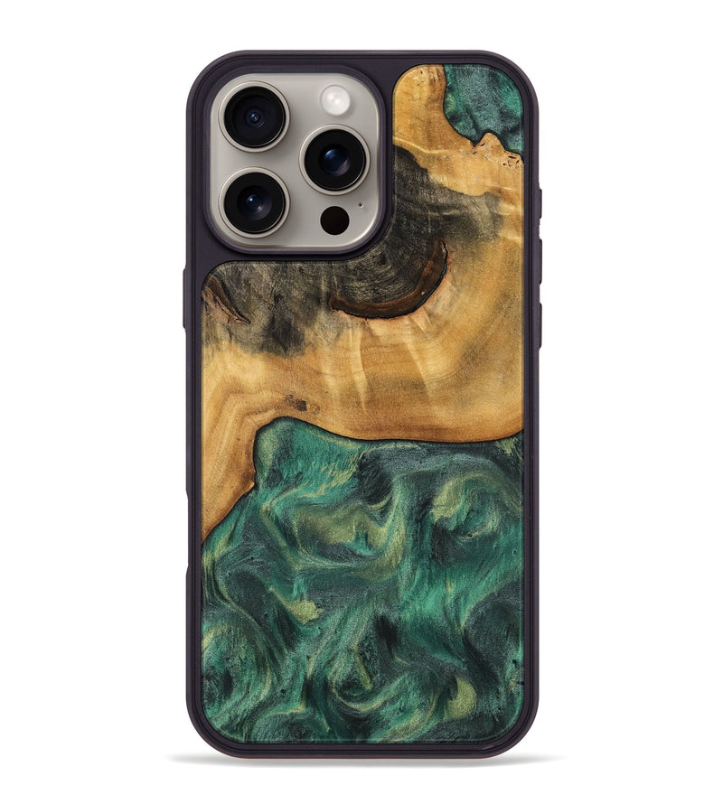 iPhone 16 Pro Max Wood Phone Case - Athar (Green, 744467)