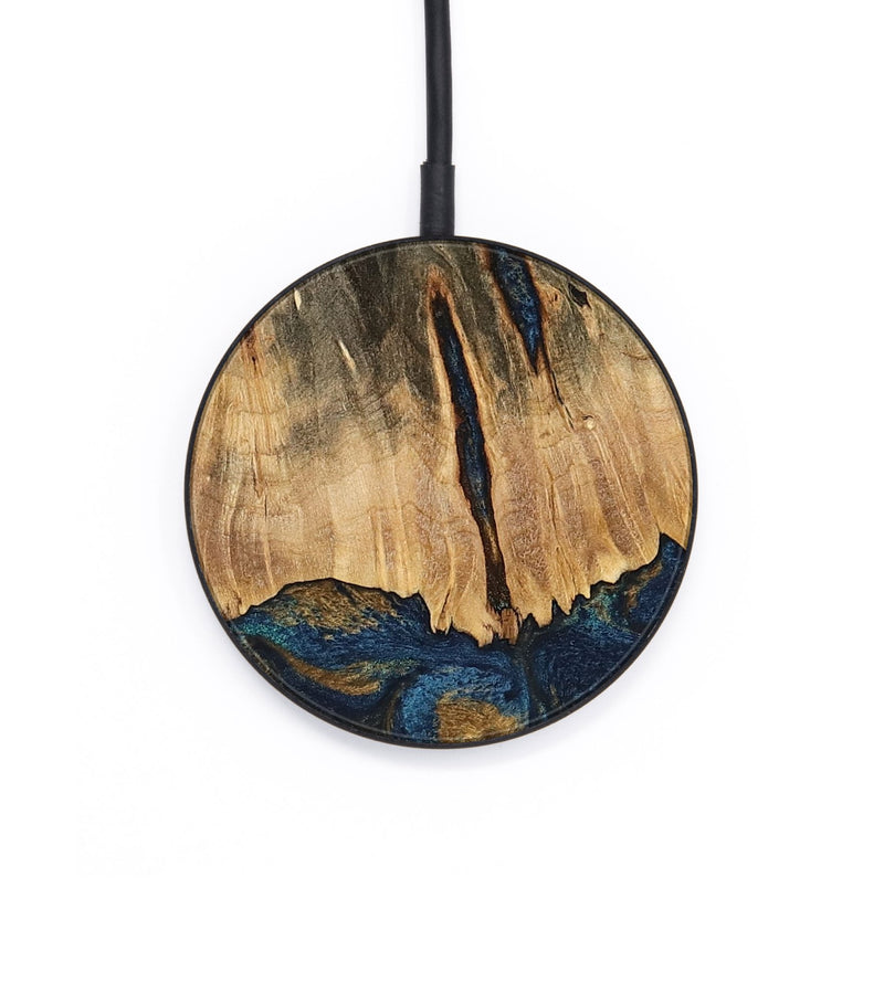 Circle Wood Wireless Charger - Trinity (Teal & Gold, 744468)