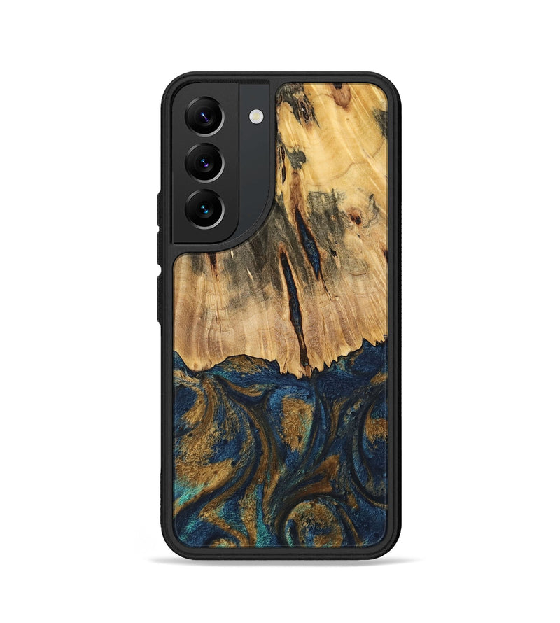 Galaxy S22 Wood Phone Case - Trinity (Teal & Gold, 744468)