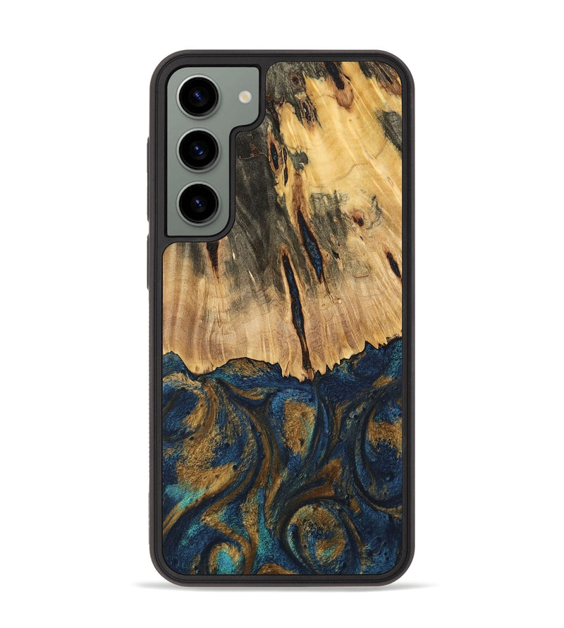 Galaxy S23 Plus Wood Phone Case - Trinity (Teal & Gold, 744468)