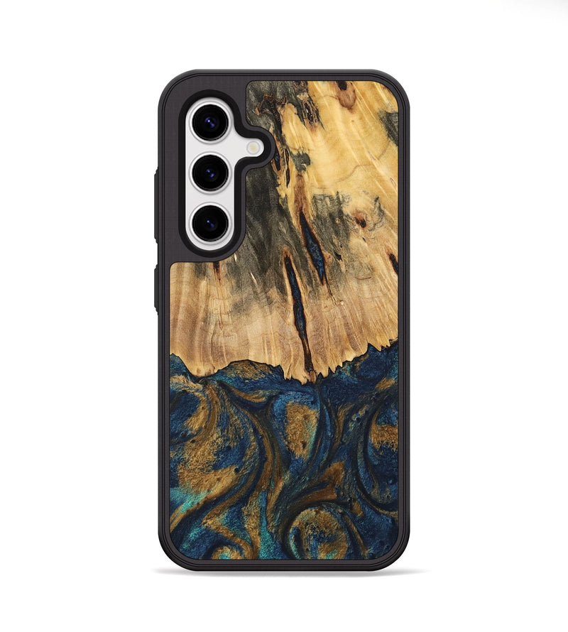 Galaxy S25 Plus Wood Phone Case - Trinity (Teal & Gold, 744468)