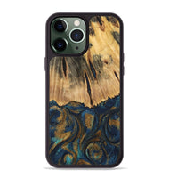 iPhone 13 Pro Max Wood Phone Case - Trinity (Teal & Gold, 744468)