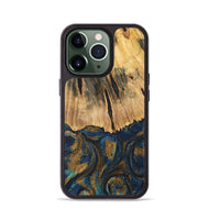 iPhone 13 Pro Wood Phone Case - Trinity (Teal & Gold, 744468)