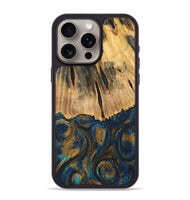 iPhone 15 Pro Max Wood Phone Case - Trinity (Teal & Gold, 744468)